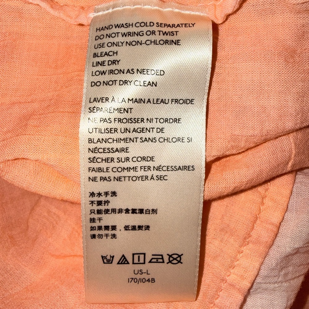 Pristine Free People Little Bit Of Something Ombré Pink Combo Blouse Size: L - Picture 9 of 10